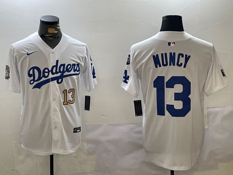 Men Los Angeles Dodgers 13 Muncy White Game 2024 Nike MLB Jersey style 11202